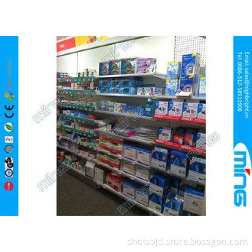 Light Duty Metal Supermarket Display Shelves Powder Finish